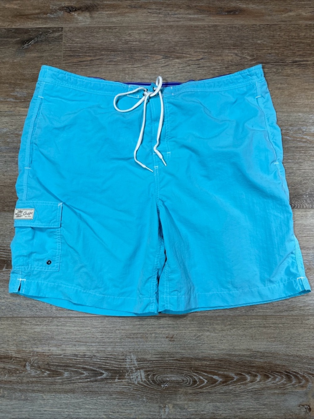 Chaps Bright Aqua Men's Swim Shorts with Drawstring